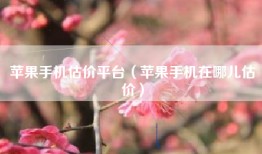 苹果手机估价平台（苹果手机在哪儿估价）