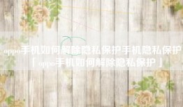 oppo手机如何解除隐私保护手机隐私保护「oppo手机如何解除隐私保护」