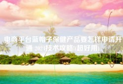 电商平台蓝帽子保健产品要怎样申请开通 2024技术攻略!(超好用)