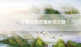 一个博士的悲催秋招之路
