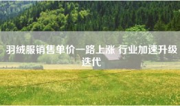 羽绒服销售单价一路上涨 行业加速升级迭代