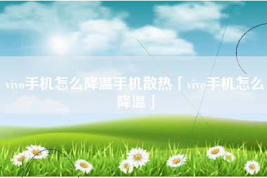 vivo手机怎么降温手机散热「vivo手机怎么降温」