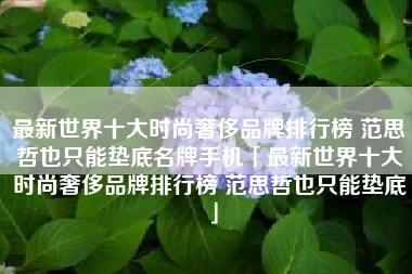 最新世界十大时尚奢侈品牌排行榜 范思哲也只能垫底名牌手机「最新世界十大时尚奢侈品牌排行榜 范思哲也只能垫底」