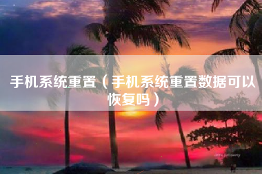 手机系统重置（手机系统重置数据可以恢复吗）