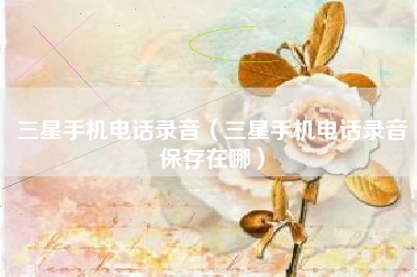 三星手机电话录音（三星手机电话录音保存在哪）